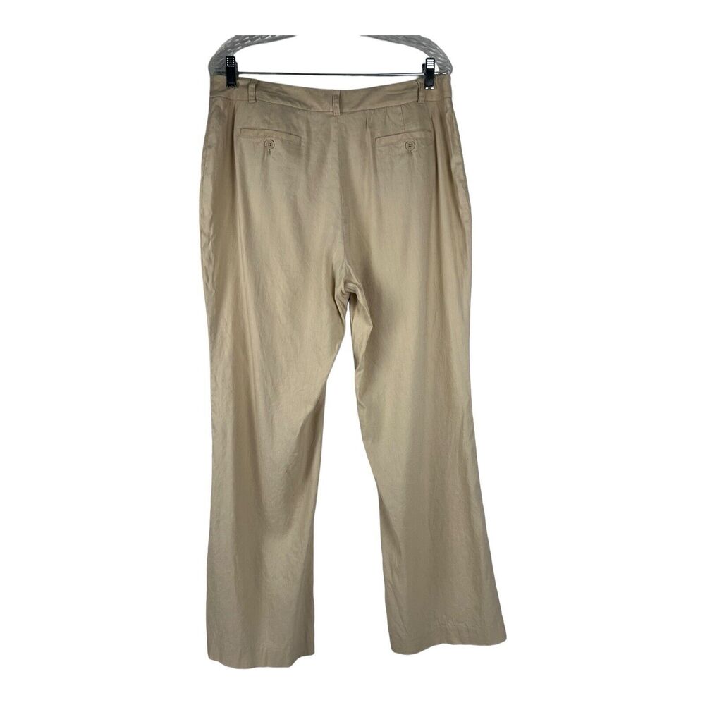 Anne Klein Women's Pants Size 12 Linen Blend Beige